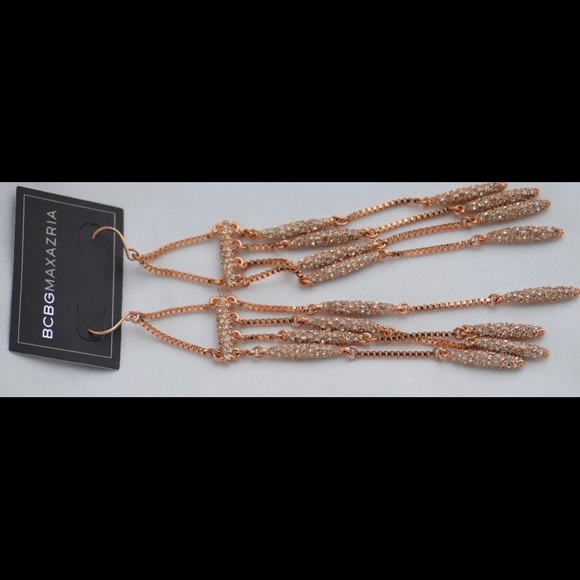 NWT Chain Fringe Rosegold Earrings Original $98. - Picture 4 of 10